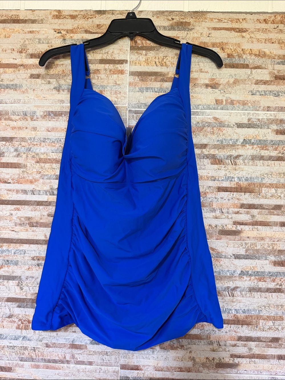 RELLECIGA Cobalt Blue Ruched One-Piece Swimsuit